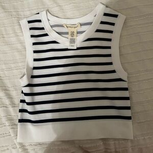 stripped crop top tank